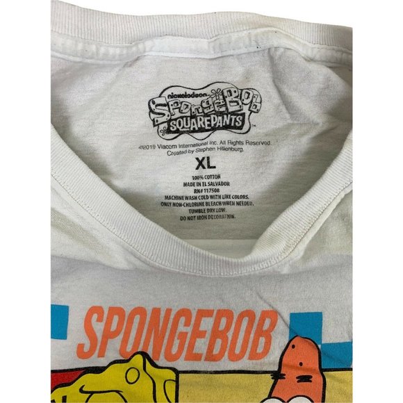 Nickelodeon Spongebob Squarepants White Long Sleeve All Over  Men's Shirt Sz XL - Picture 7 of 10